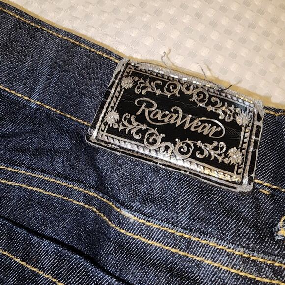 ROCAWEAR EUC WOMEN'S VINTAGE SIZE 15 EMBROIDERED POCKET DENIM JEANS - Picture 8 of 9